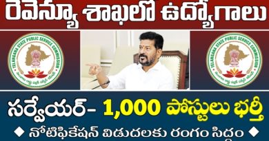 TG Revenue Department Jobs: తెలంగాణ రెవెన్యూ శాఖలో సర్వేయర్ ఉద్యోగాలు భర్తీ.. 1,000 పోస్టులు