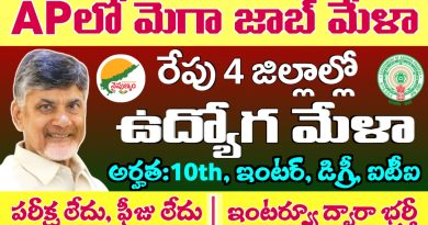 Job Mela: రేపు 4 జిల్లాల్లో జాబ్ మేళా నిర్వహణ.. 10th, ఇంటర్, డిగ్రీ, ఐటిఐ, డిప్లొమా అర్హతలు