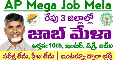 AP Mega Job Mela: ఆంధ్రప్రదేశ్ రాష్ట్రంలో రేపు మూడు జిల్లాల్లో జాబ్ మేళా నిర్వహణ.. రాతపరీక్ష లేకుండా ఉద్యోగాలు భర్తీ