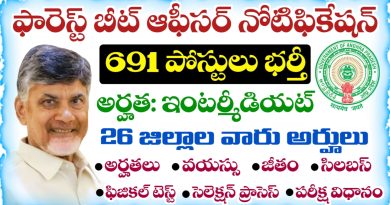 APPSC FBO:: ఇంటర్ అర్హతతో ఏపీ అటవీ శాఖలో ఫారెస్ట్ బీట్ ఆఫీసర్ ఉద్యోగాలు భర్తీకి నోటిఫికేషన్ విడుదల