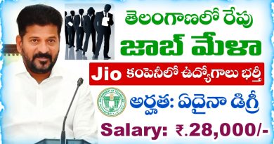 Tomorrow Mega Job Drive in Telangana